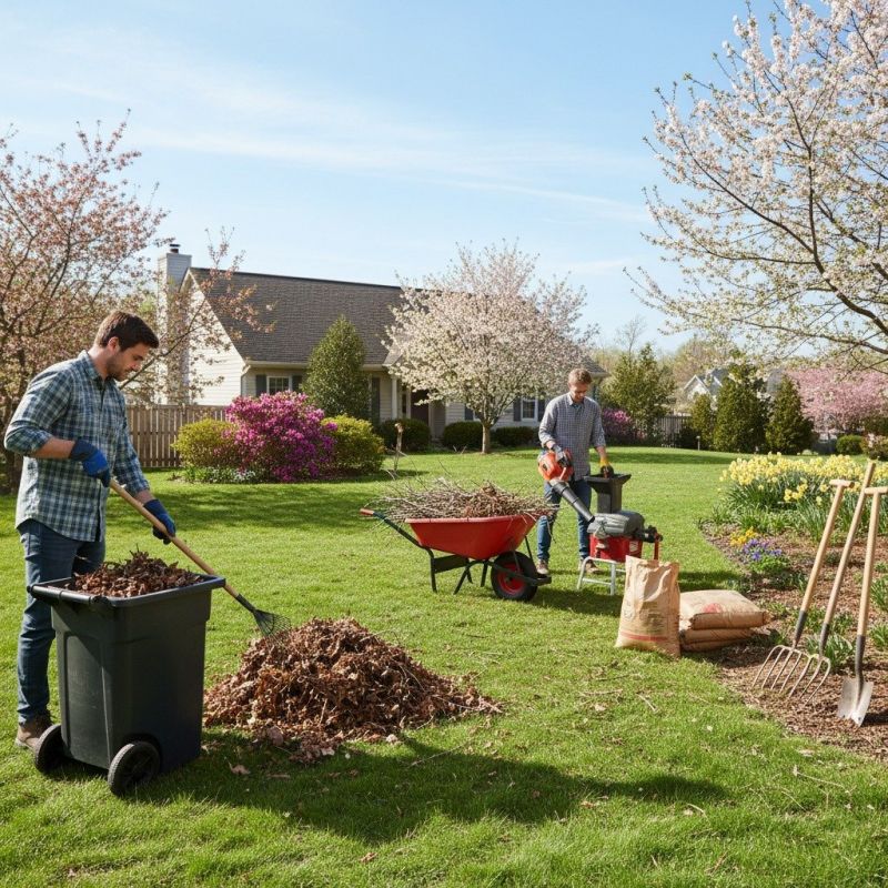 Local Fall Lawn Cleanup Service pros at work